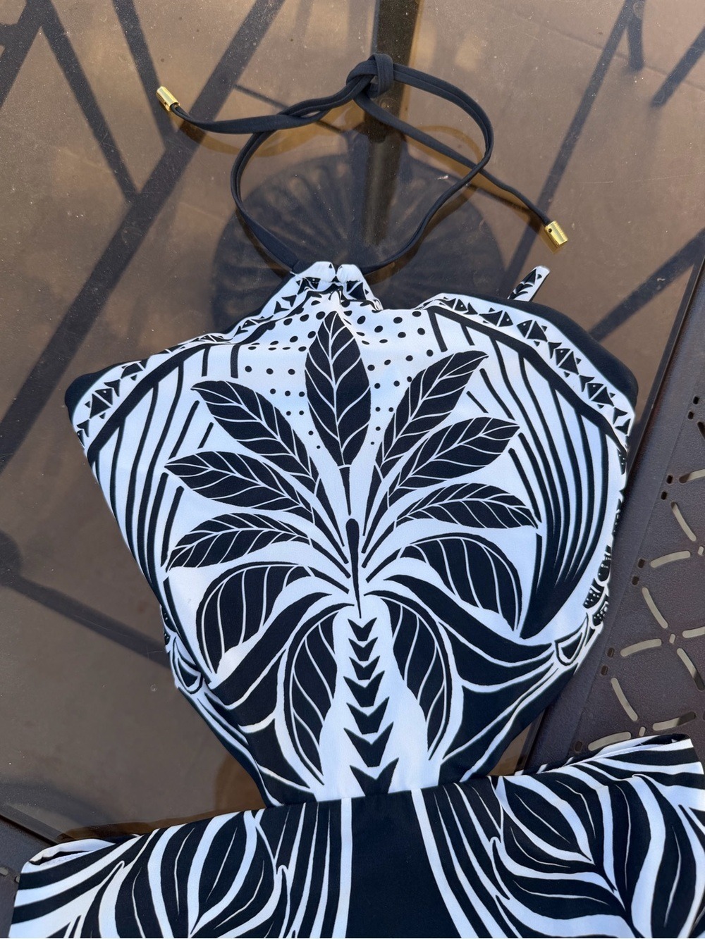 Farm Rio Monochrome Elegance Scarf One Piece - Picture 2 of 7